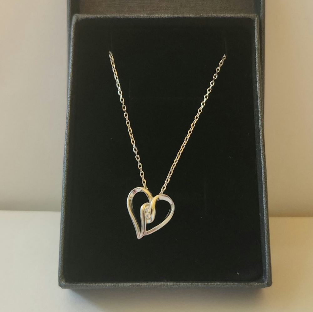 Sterling Silver Dainty Heart Pendant Necklace